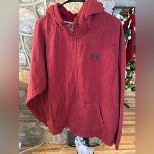 Under Armour Burgundy Fleece-Lined Hoodie-2XL